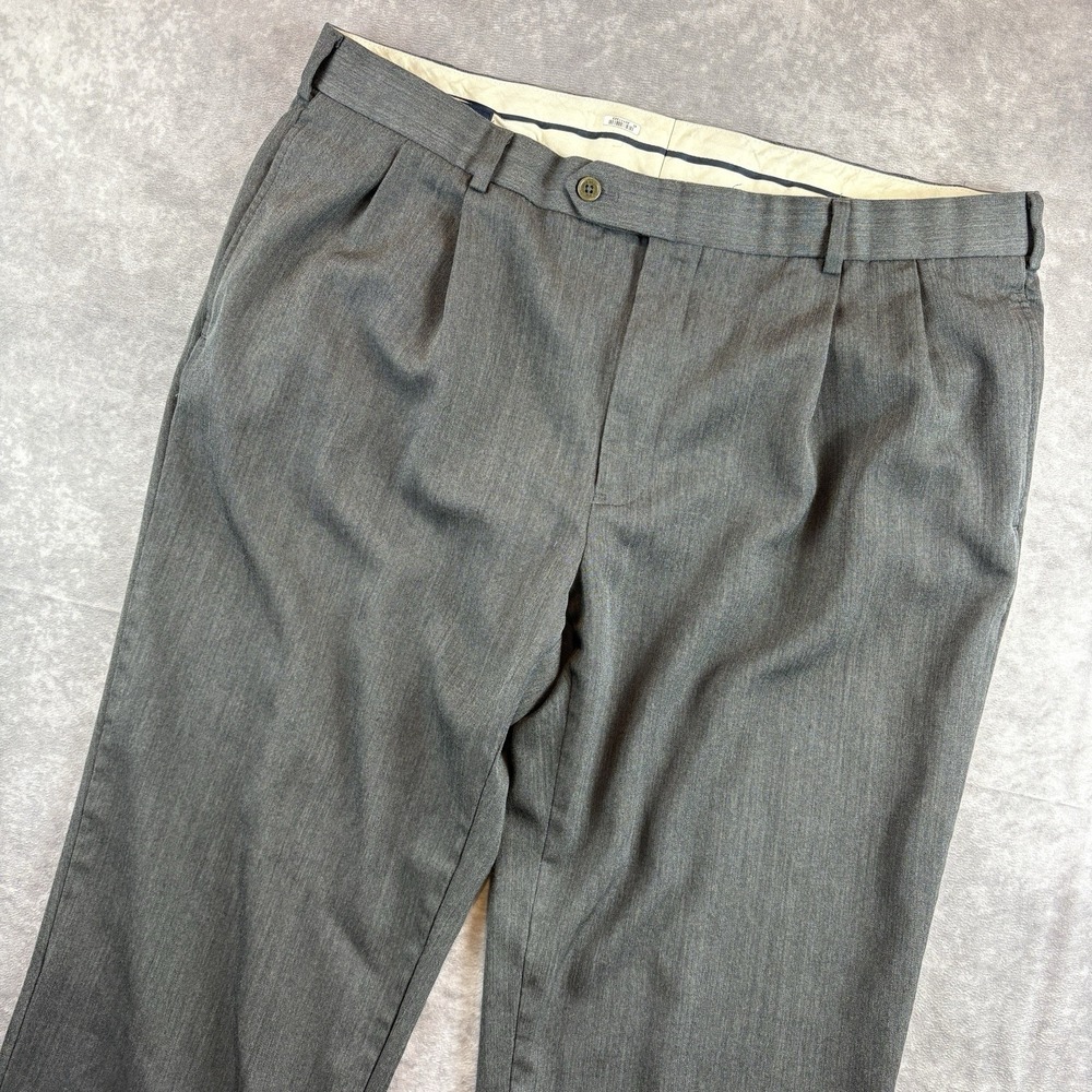Brooks Brothers Pants Mens 40x30 (37x25) Gray Madison Fit Wool Pleated Cuffed